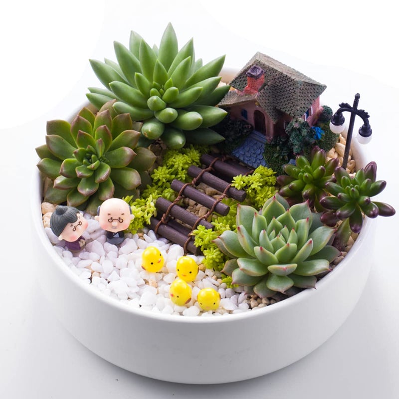 TANOMA Miniature Fairy Garden Figurines Accessories, Micro Landscape, Plant Pots & Bonsai Craft Decor 2PCS - Image 2